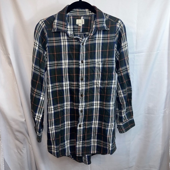 Urban Outfitters Renewal Shirt Flannel Button Up Long Sleeve Stripes Plaid Top - Picture 10 of 11